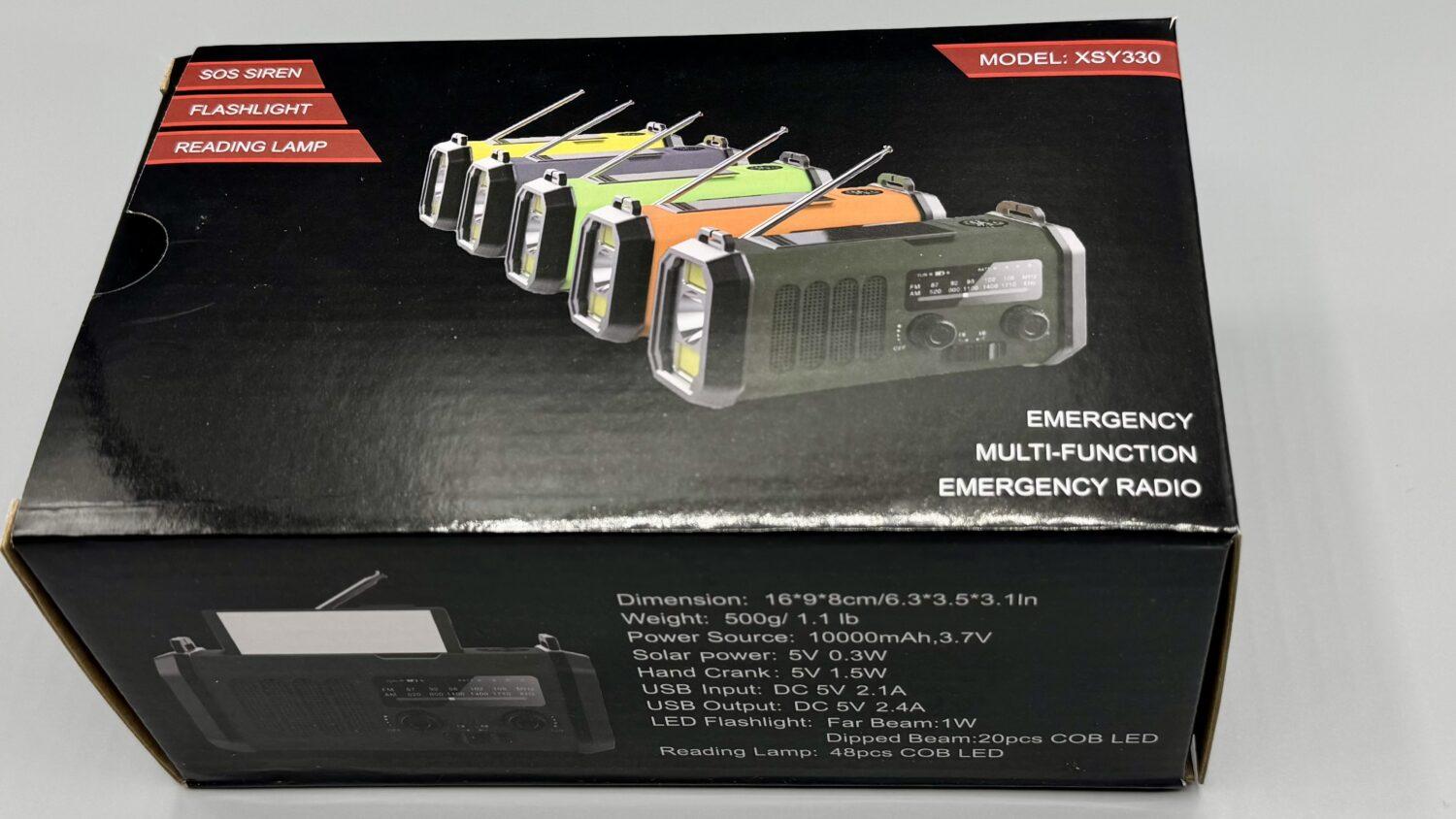 【ファミリー・ライフ】3WAY充電5WAY機能大容量10000mAh多機能防災ラジオのパッケージ