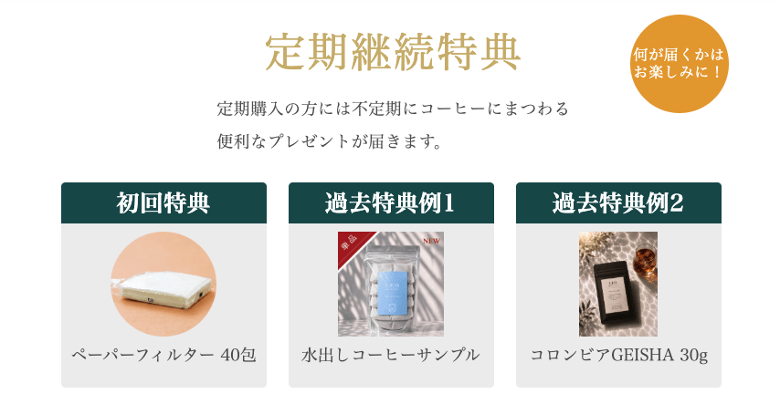 LEO SPECIALTY COFFEEの定期継続特典
