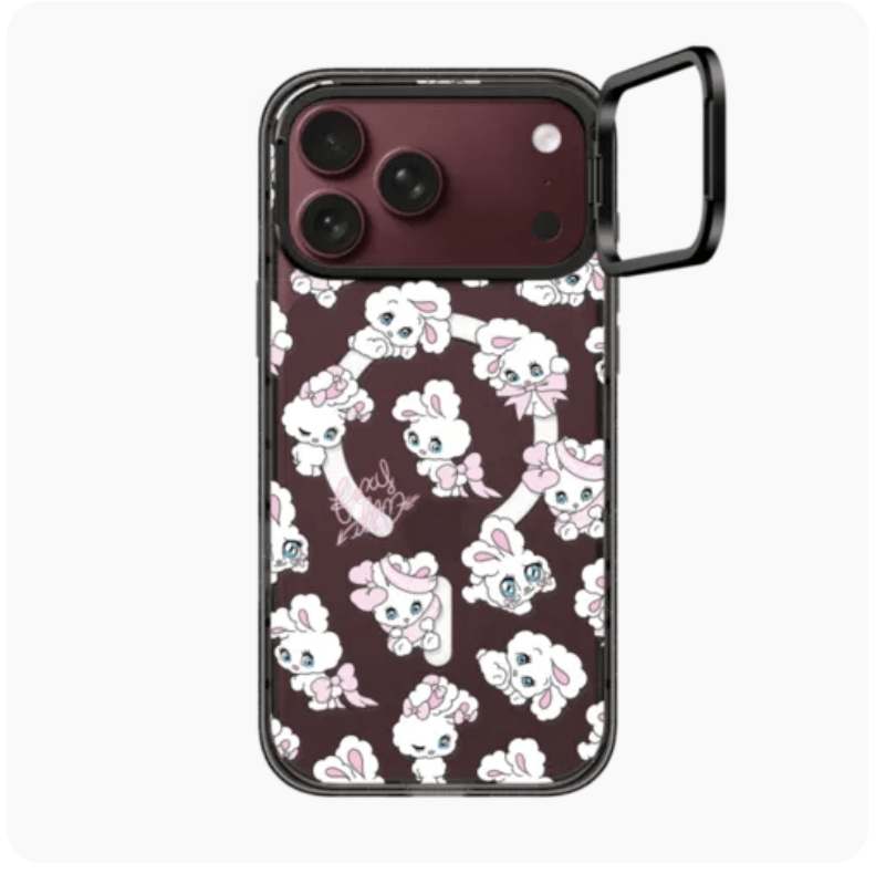 CASETiFYのクリア背面にベアのプリントを入れたインパクト リングスタンド ケース